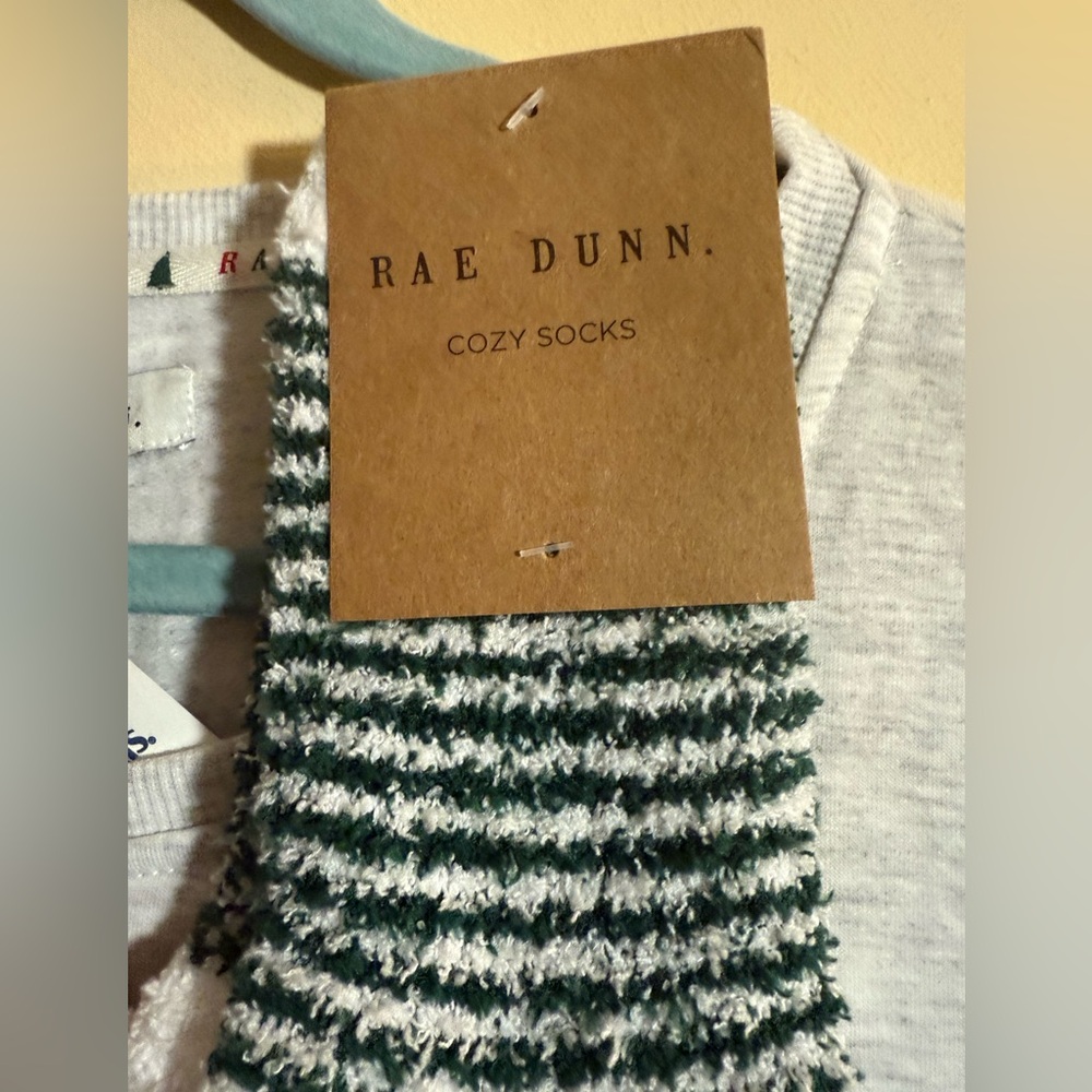 Rae Dunn Jingle Bells cozy socks and sweatshirt, size Large - Picture 3 of 12